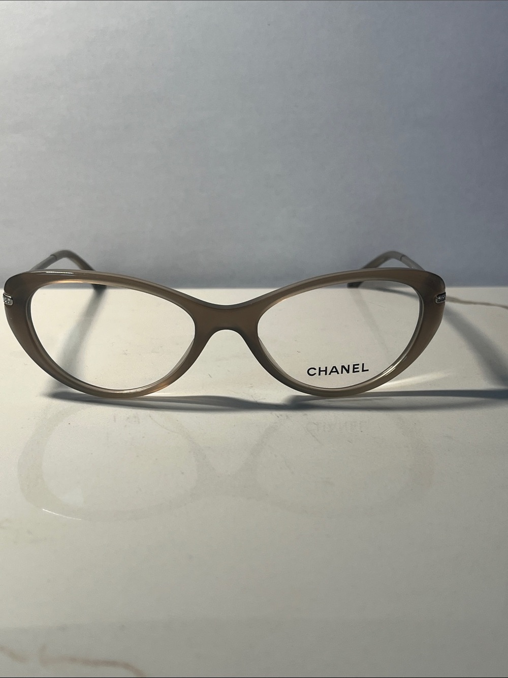 Authentic CHANEL Beige Optical Glasses 3296-B c.1416